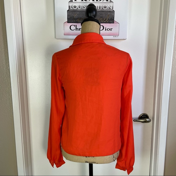 Boho Nasty Gal Jacket/Blouse Orange Button Up Lightweight Summer 4 Size New - Picture 8 of 13